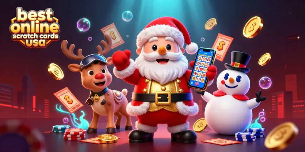 Play the best online scratch cards usa with Santa and his friends, winning jackpot prizes!