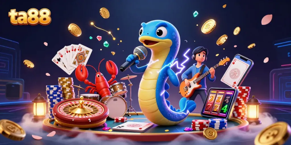 Experience ta88's vibrant underwater casino with epic gaming action and iconic characters.