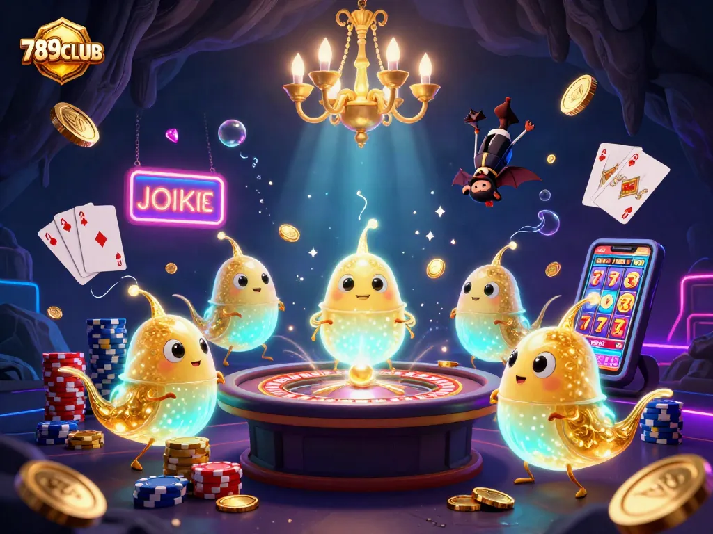 Experience vibrant games at 789CLUB casino with glowing characters and exciting gameplay elements.