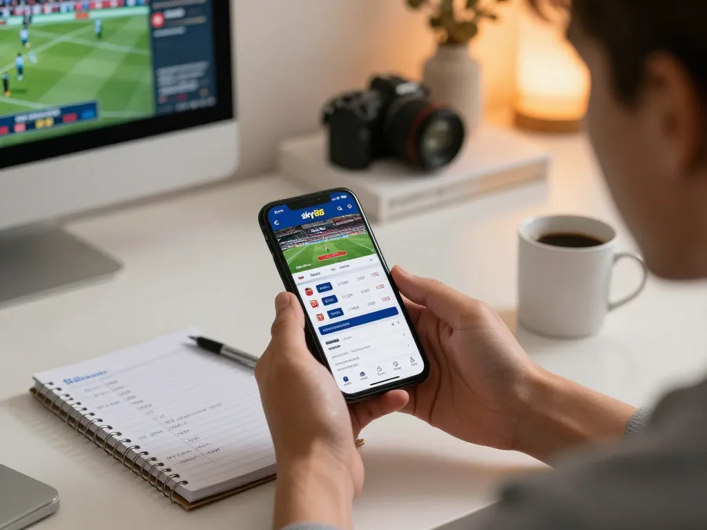 Place bets on the Link mới Sky88 sports app while enjoying an engaging home setup with notes and strategy.