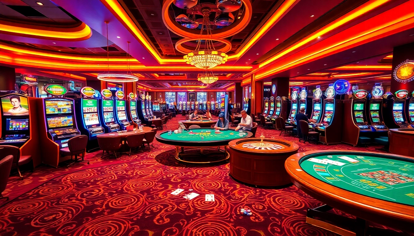 Experience thrilling gaming action with Link đăng ký Ku88 at a luxurious casino setting.