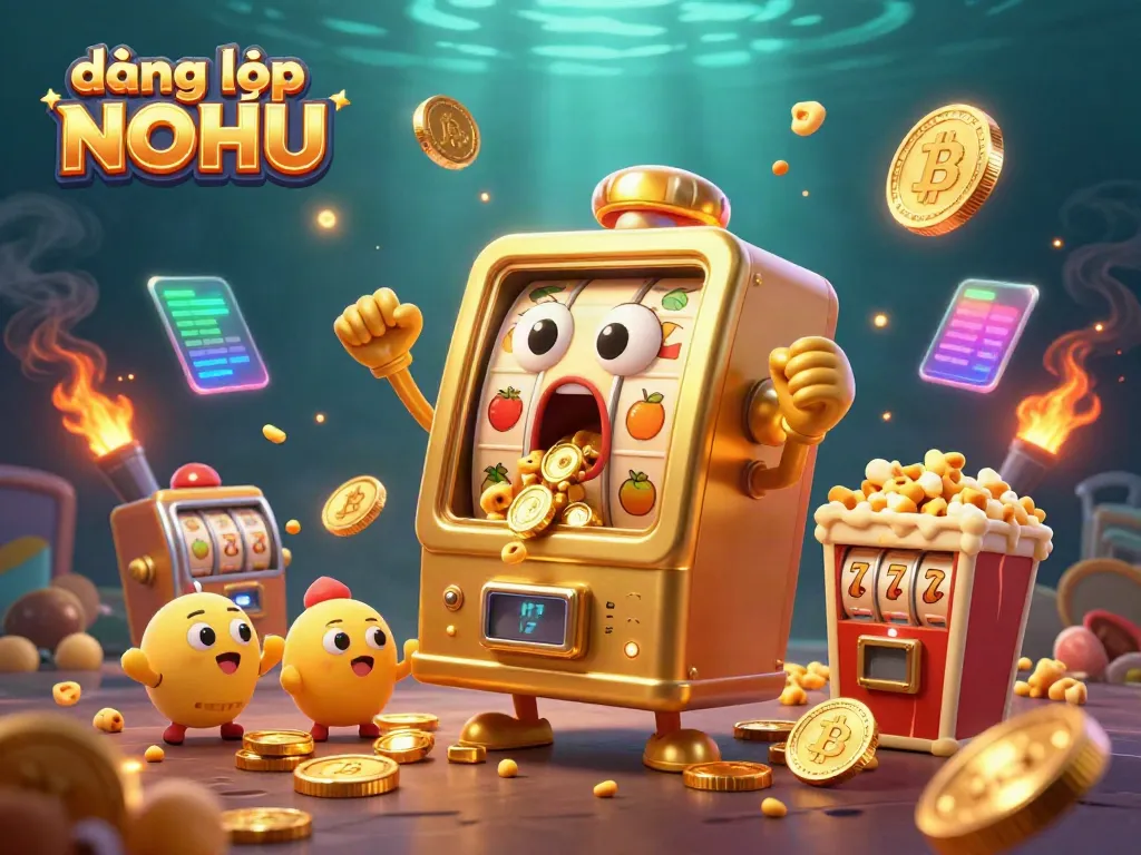 Experience engaging gameplay and exciting wins with đăng nhập NOHU amid lavish 3D slot machine visuals and cryptocurrency elements.