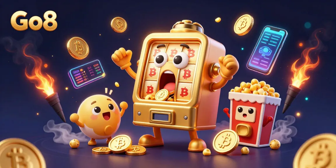 Spin the reels with Go8's thrilling jackpot slot machine celebrating a huge win!