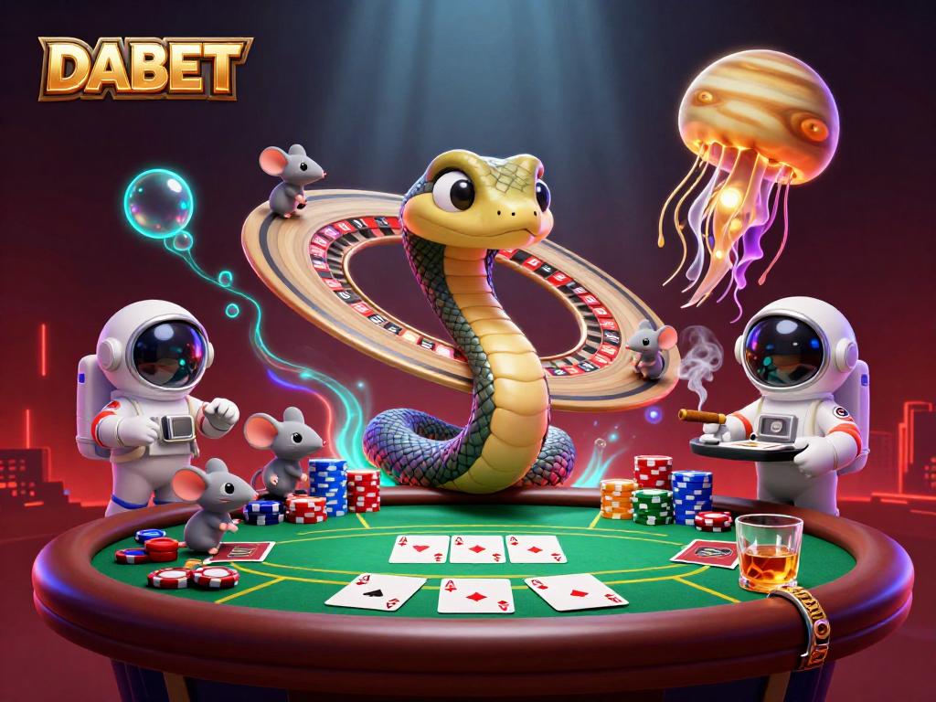 DABET invites players to join a vibrant cosmic poker game with engaging characters and thrilling casino elements.
