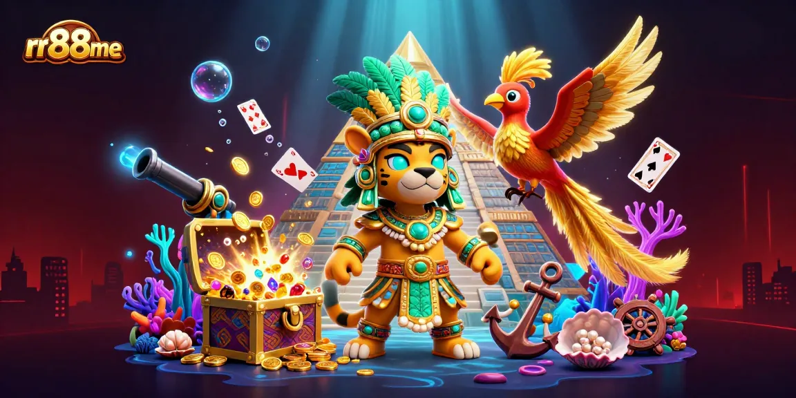 Experience thrilling gameplay at rr88me with dynamic underwater casino scene filled with treasures.
