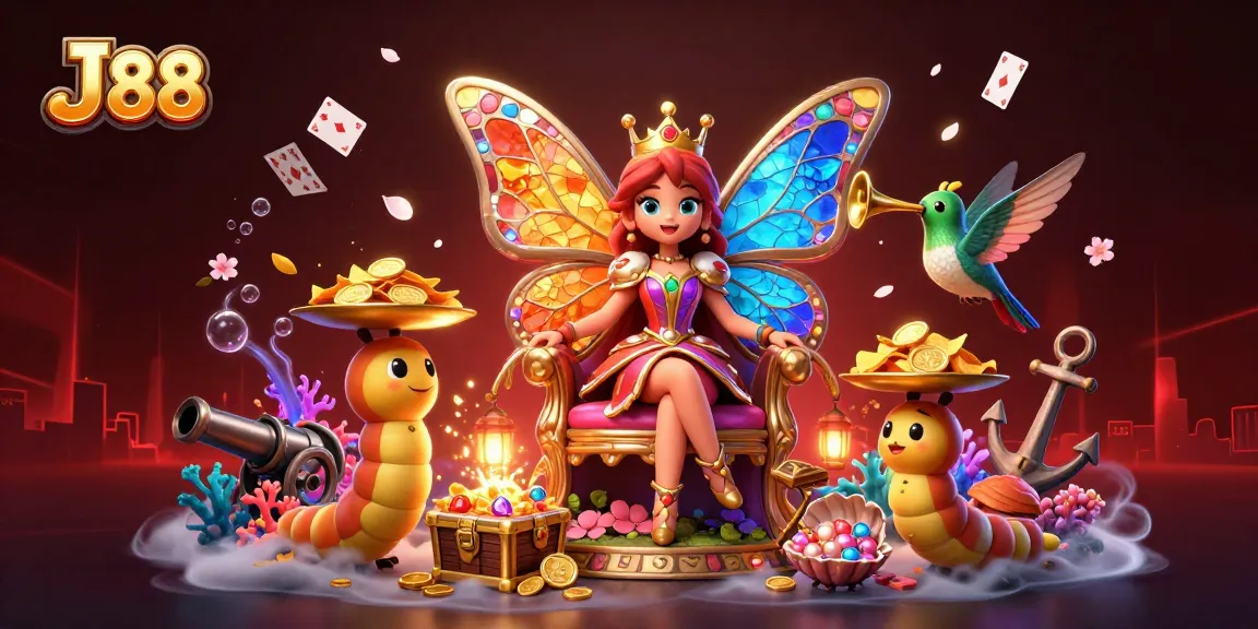 Experience the thrill of J 88 with vibrant casino-themed elements and characters in action.