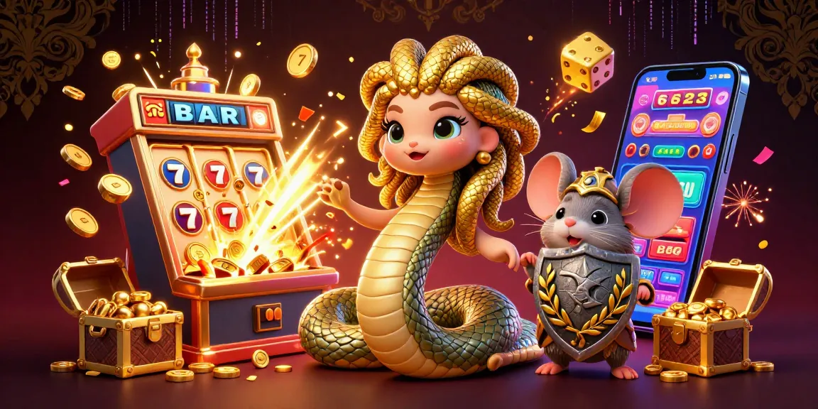 Experience the thrill of 6623 with vibrant casino animations and characters in an energetic 3D illustration.