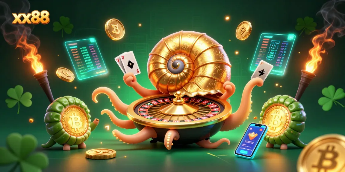 Engage in exciting lottery games at xx88, featuring dynamic characters and golden elements.