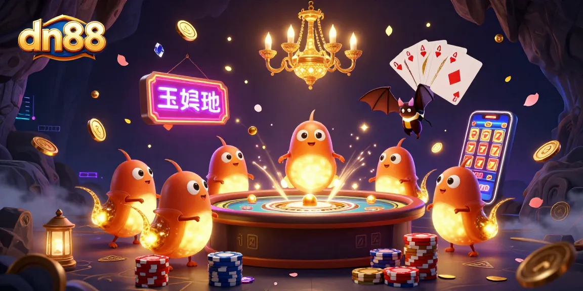 Experience thrilling wins at dn88 in a lively casino scene illuminated by glowworms.