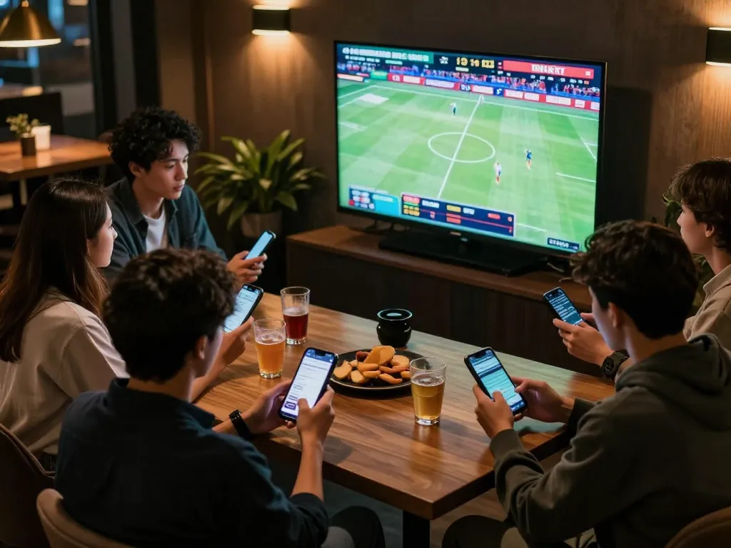 TA88 sports betting excitement with friends analyzing live games and strategies in modern atmosphere