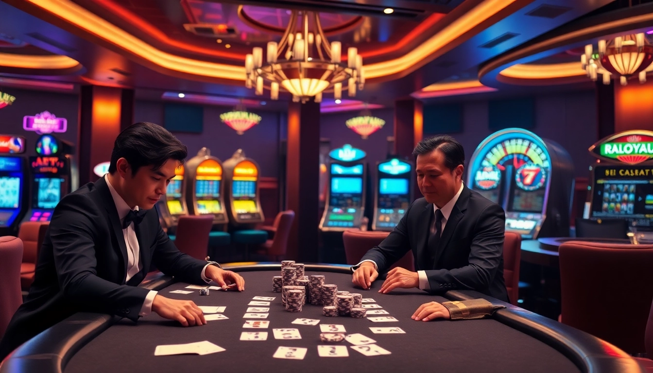 Experience high-stakes gambling at Nhà cái 23win with elegant plays at a poker table.