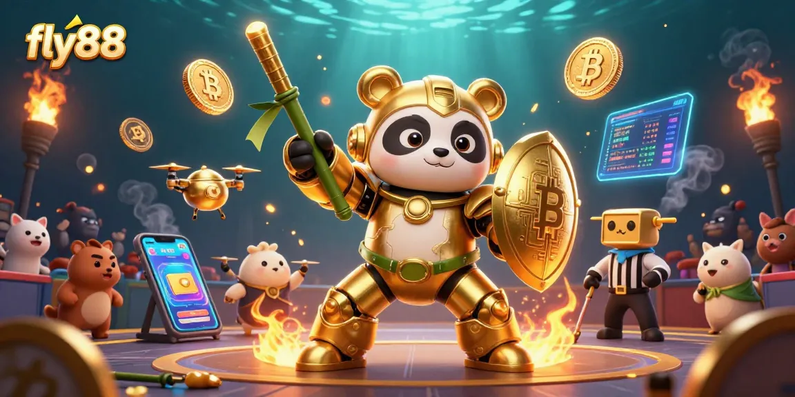 Experience exciting gameplay at fly88 with a vibrant casino illustration showcasing dynamic 3D elements.