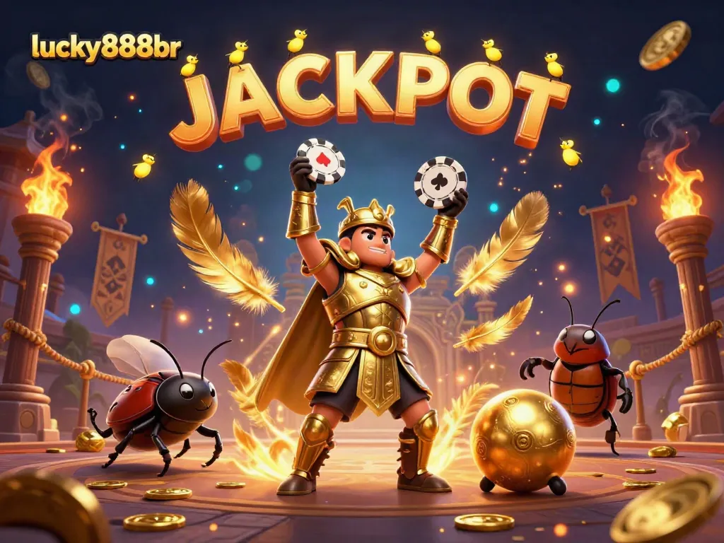 Spin the lucky888br slot reels and enjoy the lively jackpot celebration with engaging casino characters and elements.