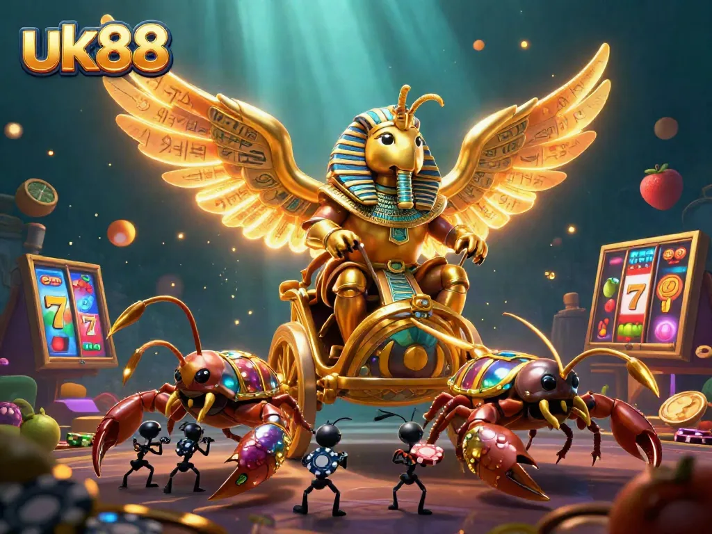 Experience thrilling gameplay at uk88 with vibrant 3D cartoon characters and casino-themed elements.