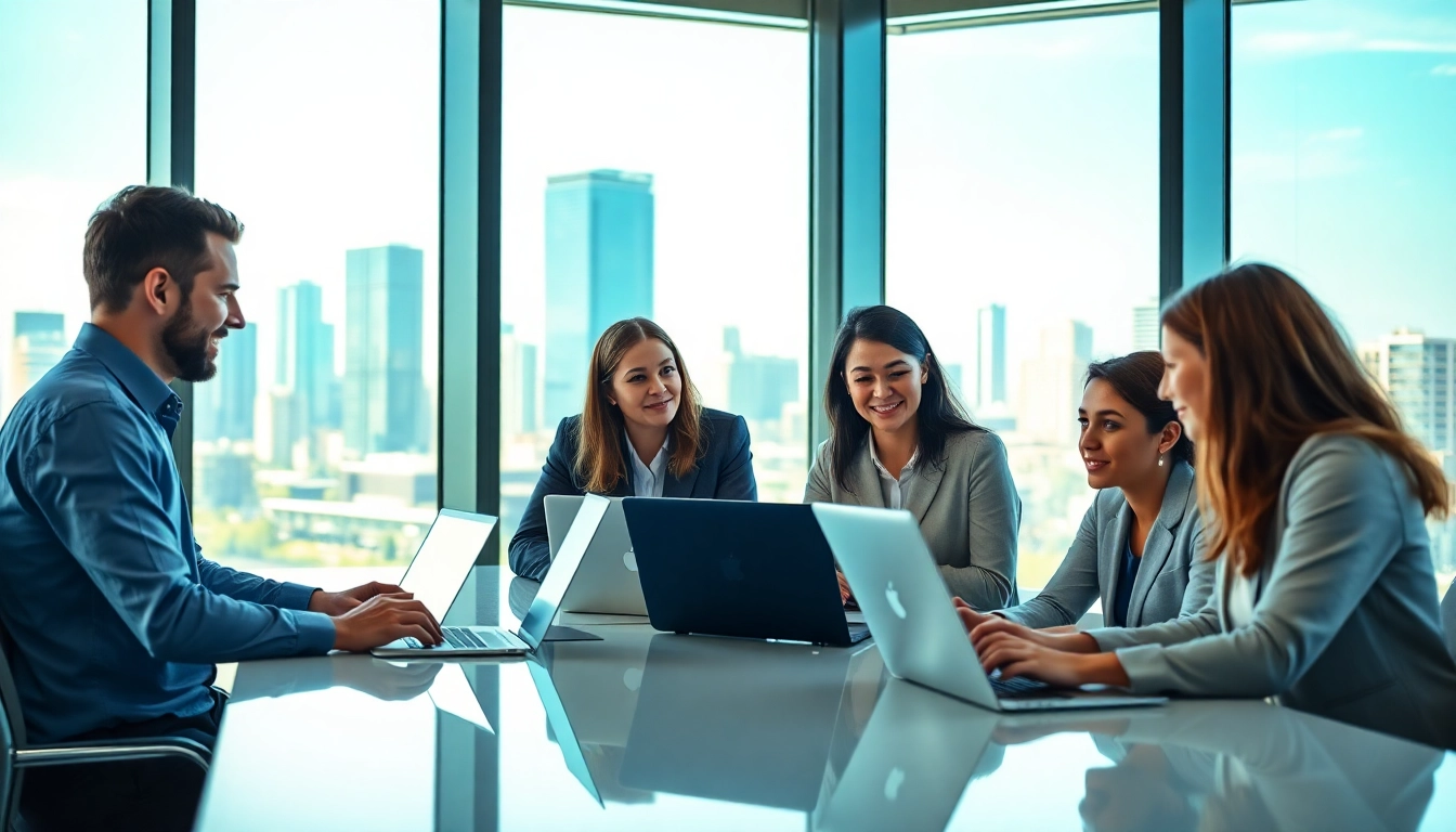 Collaborative team discussing MRP software solutions in a modern office setting.