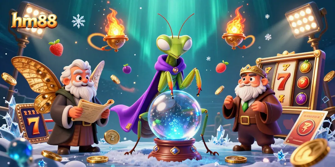 Experience the vibrant hm88 casino world with a mystical fortune teller and engaging game elements.